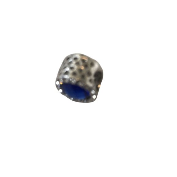 European‎ Silver Plated Charm Bead With Blue Crystal Accent Jewelry - Picture 4 of 4